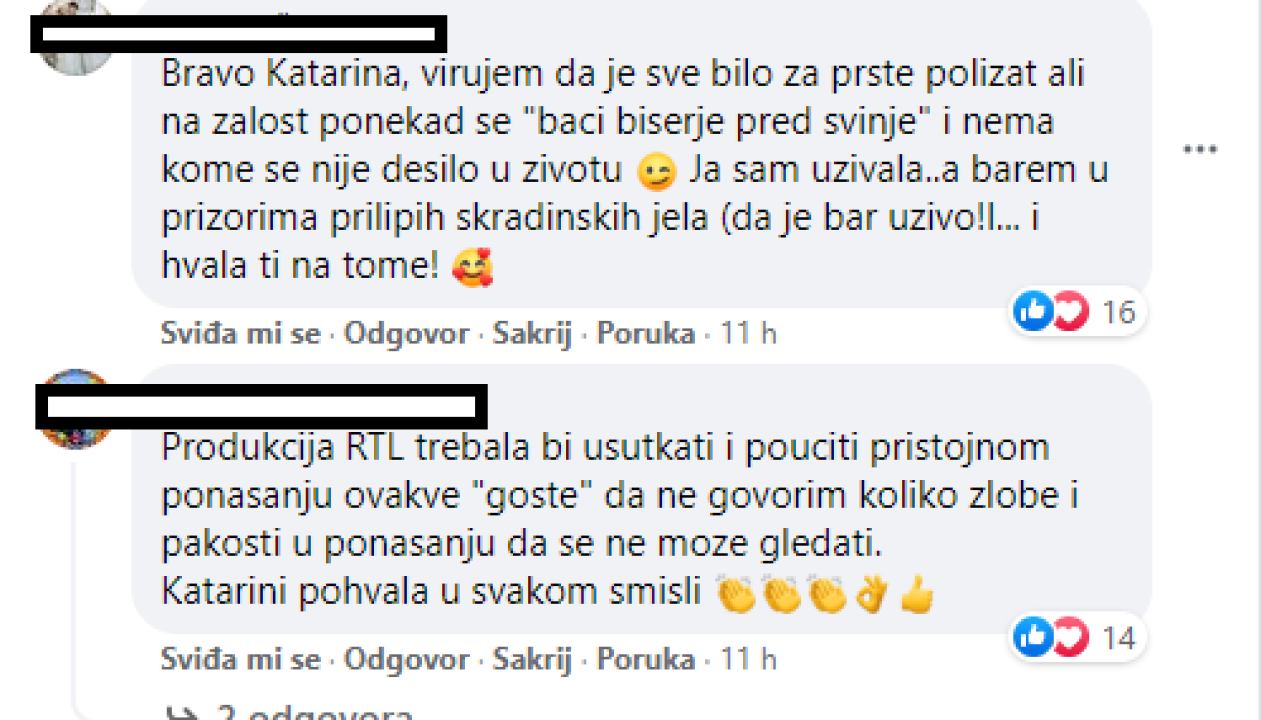 Nakon Večere za 5, Fejs pun komentara podrške za Skradinjanku Katarinu: 'Bilo je to biserje pred svinje'
