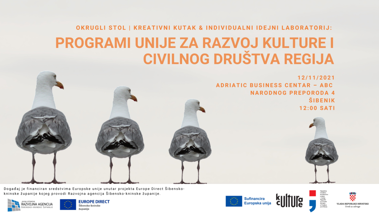 U petak ne propustite okrugli stol 'Programi Unije za razvoj kulture i civilnog društva regija'!