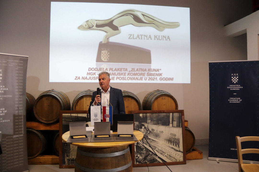 Najuspješnijim tvrtkama Šibensko-kninske županije u 2021. godini dodijeljene plakete Zlatna kuna