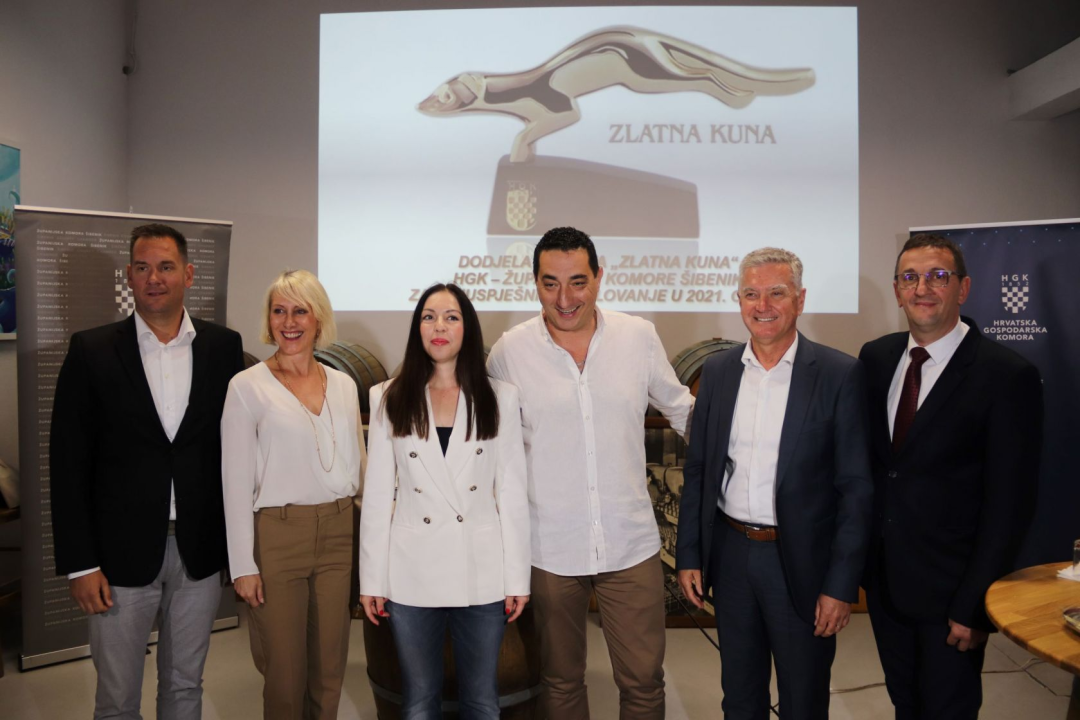 Najuspješnijim tvrtkama Šibensko-kninske županije u 2021. godini dodijeljene plakete Zlatna kuna