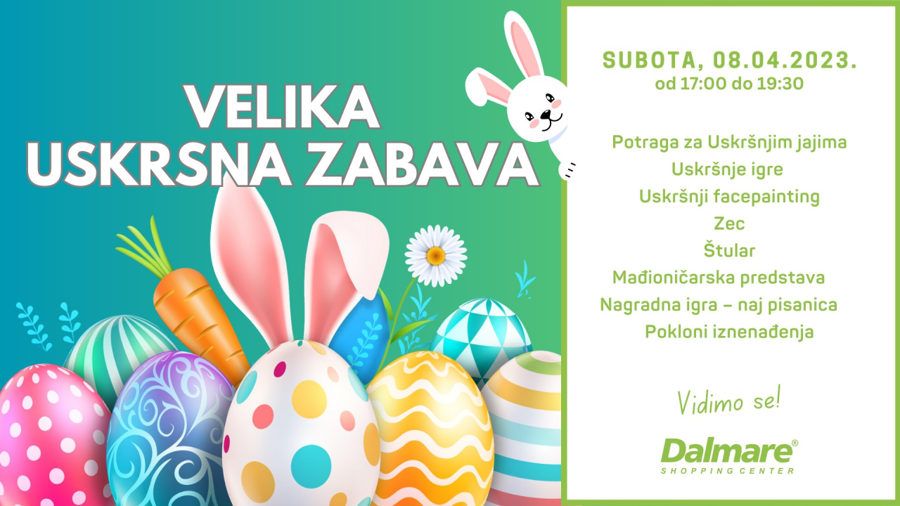 Veseli uskrsni blagdani za najmlađe u Dalmare centru!