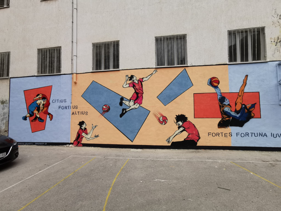 Dva murala u dvorištu gimnazije na 80 kvadrata zida: Grafiti kao umjetnost, a ne vandalizam