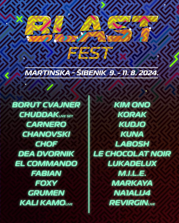 Šibenski Blast Fest objavio lineup: Isključivo domaći DJ-evi i glazba bez prestanka 