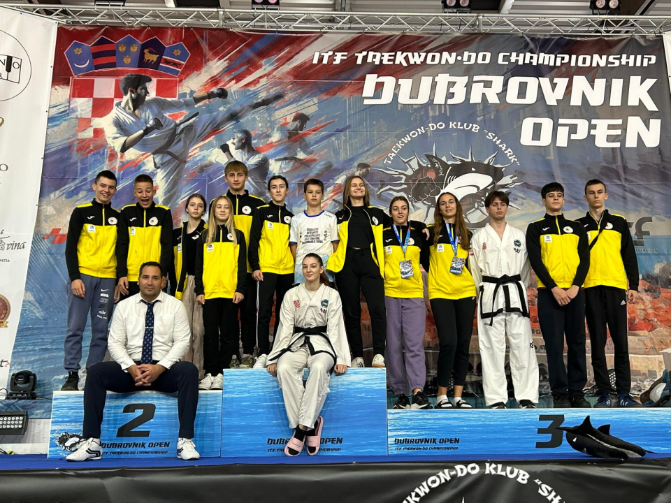 Taekwondo klub Solaris sa 14 članova uzeo u Dubrovniku 14 medalja, od čega četiri seniorske