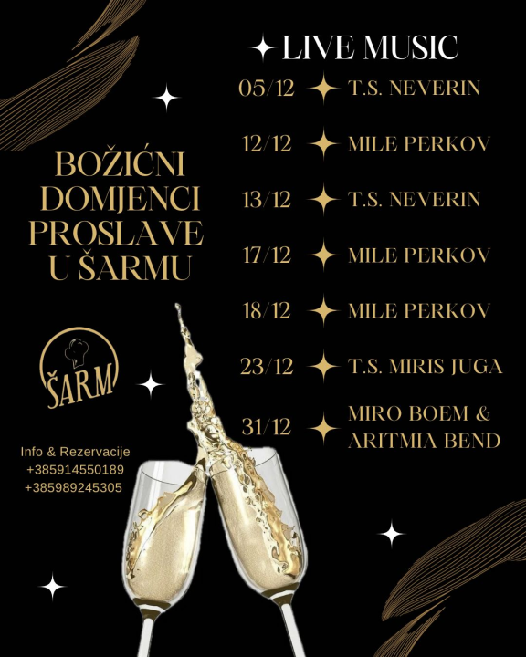 FOTO Uđite u najljepši dio godine uz nezaboravne božićne domjenke i proslave u Šarmu! 