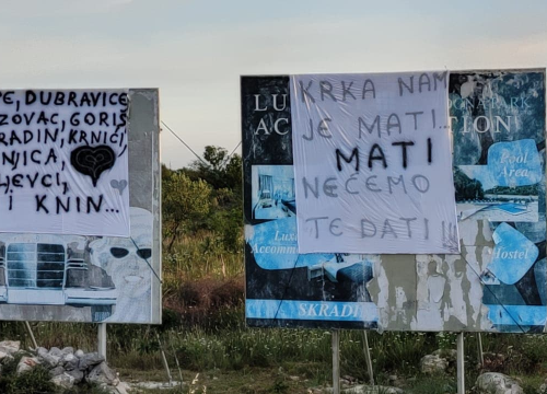 Fotografija 1 - 'Krka nam je mati, nećemo je dati': Na Lozovcu jutros osvanuli transparenti, evo što smeta stanovnicima tog kraja