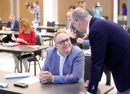 Fotografija 10 - Župan Jelić i Sanja Slavica Matešić na sjednici Zajednice županija: Tema gospodarenje otpadom