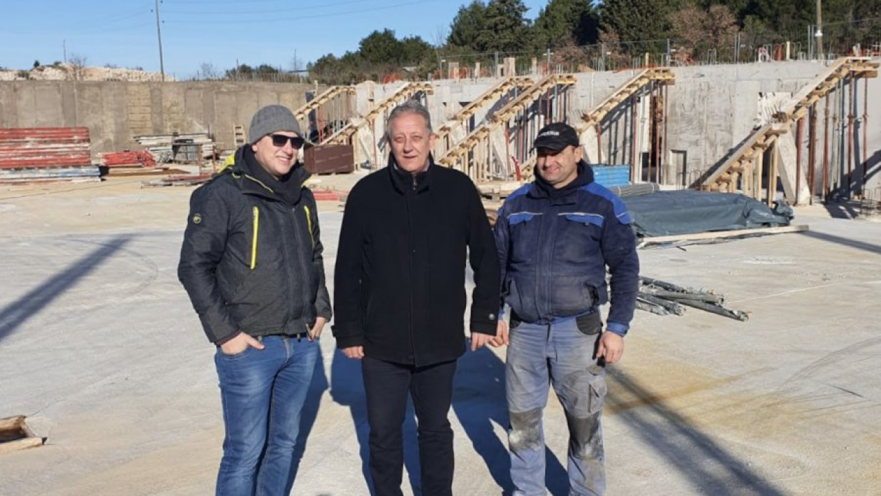 Ante Cukrov obišao radove na sportskoj dvorani u Račicama: 'Već se mogu prepoznati njene konture'