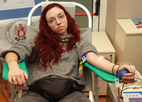 Fotografija 2 -  U Vodicama prikupljene 52 doze: Petra Vučak i Petar Vidić prvi put darovali krv