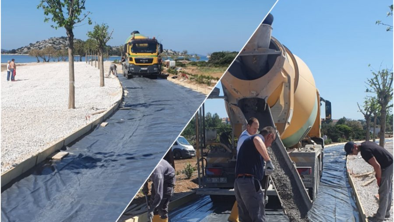 Započelo betoniranje nove šetnice u Vodicama: Klupe, tuševi, javna rasvjeta...