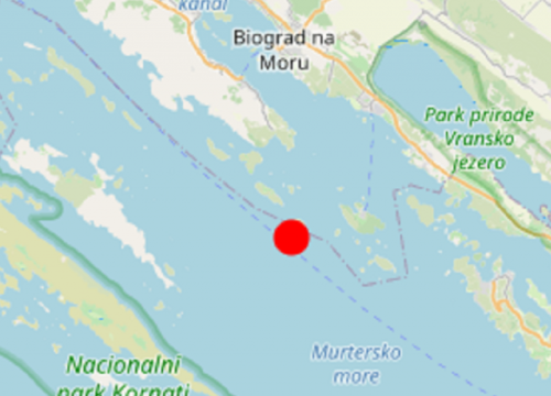 Potres kod otoka Vrgade, osjetio se i na području Vodica